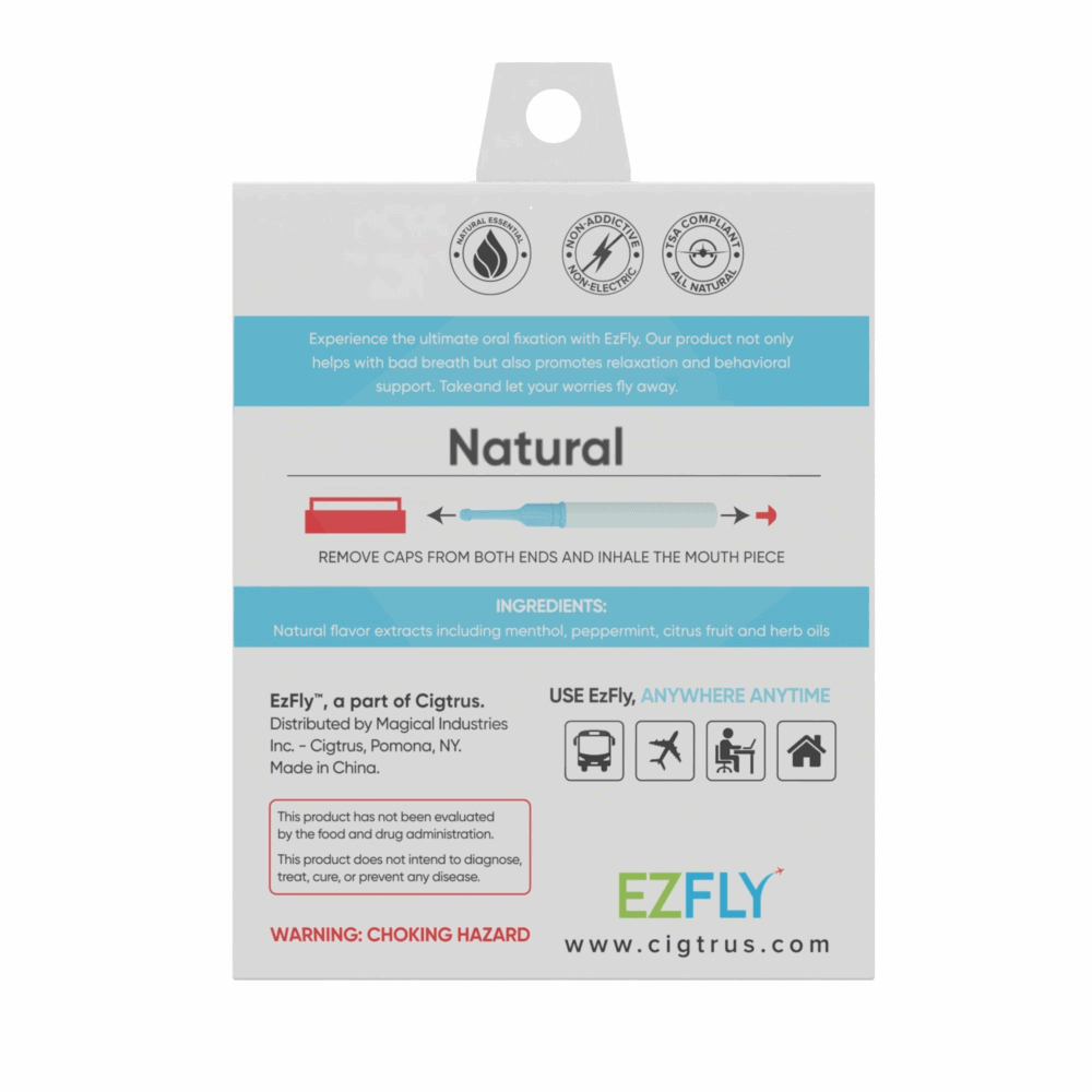 EZFLY : TSA-Accepted Travel Essentials Smokeless Inhaler - Non-Electric Smokers' Alternative for Stress-Free Travel and Oral Fixation Relief - Variety Pack with 4 Flavors - Image 3