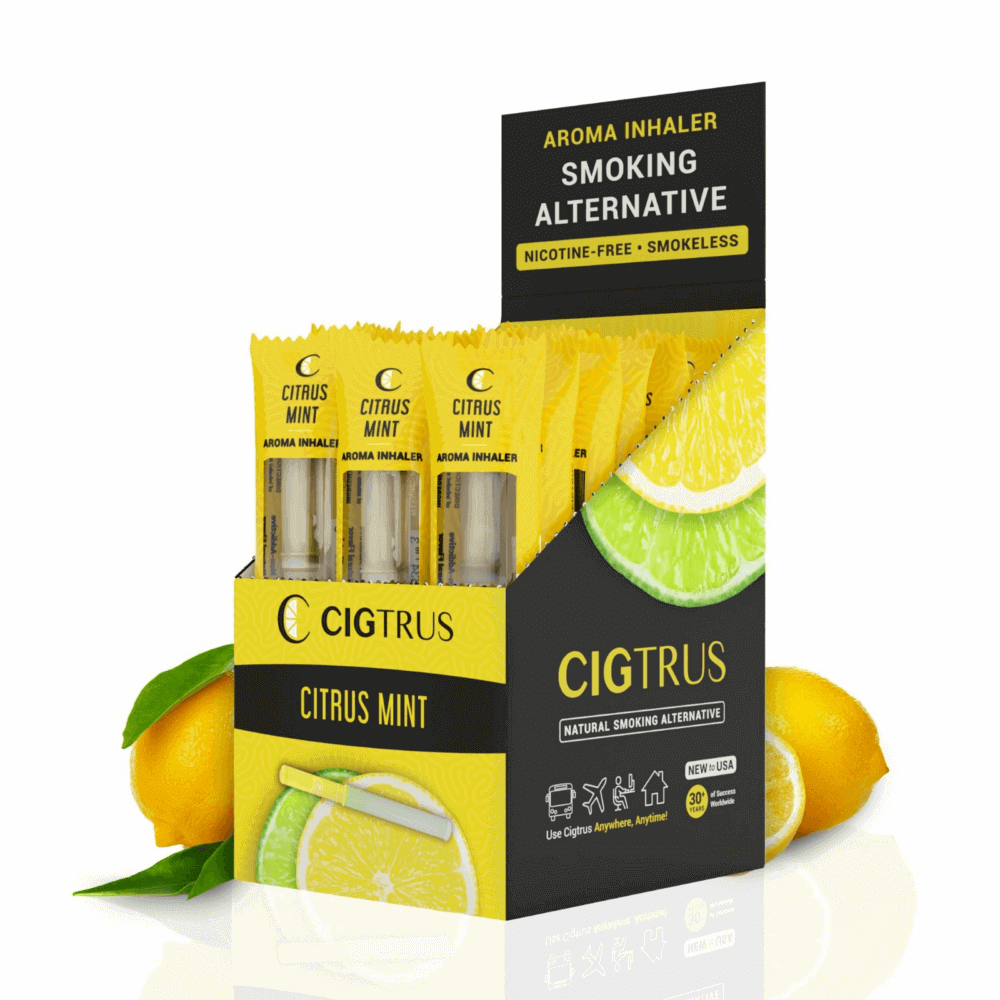 Cigtrus Smokeless Nicotine-Free Inhaler: Your Healthier Alternative to Quit Smoking. Replace Smoking Habit, Satisfy Oral Fixation, and Cravings- Box Of 20 Citrus Mint