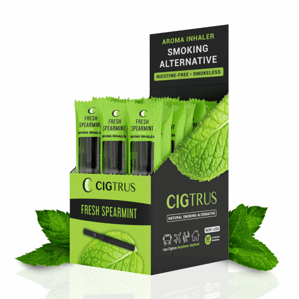 Cigtrus Smokeless Nicotine-Free Inhaler: Your Healthier Alternative to Quit Smoking. Replace Smoking Habit, Satisfy Oral Fixation, and Cravings- Box Of 20 Fresh Spearmint