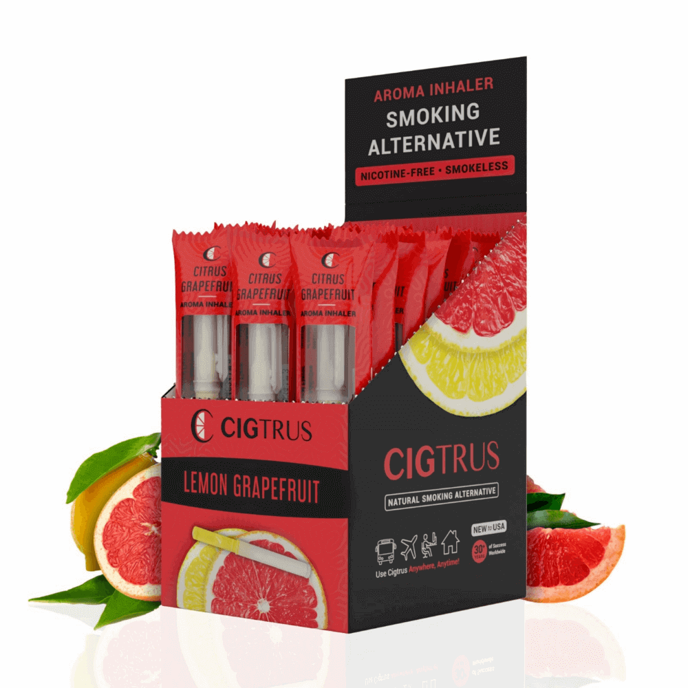 Cigtrus: Delicious & Refreshing Smokeless Nicotine-Free Flavored Air Puffer - Kick Habits, Satisfy Oral Fixation, and Cravings - Box Of 20 Citrus Grapefruit