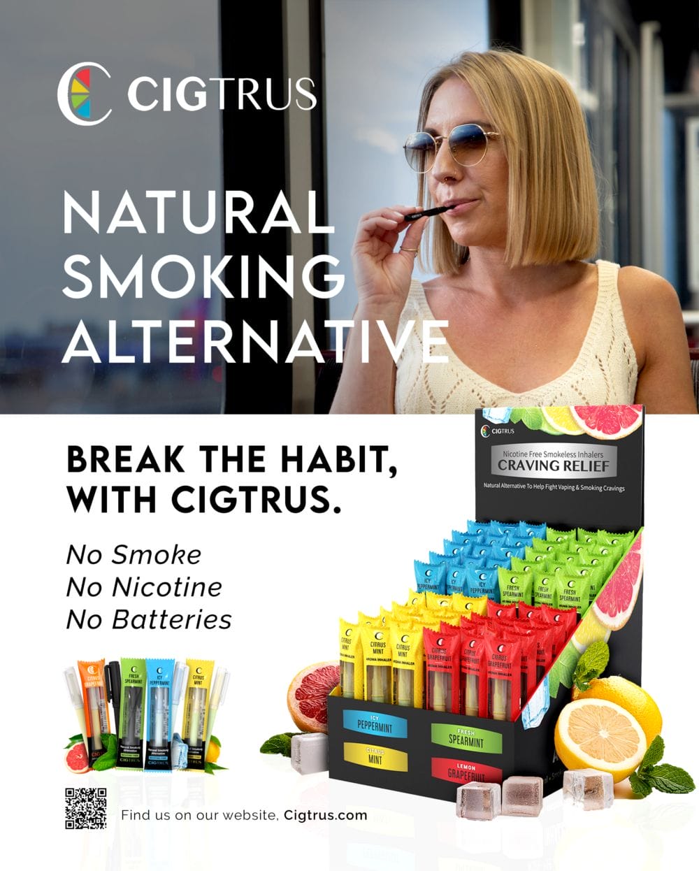 Cigtrus Natural Smoking Alternative – Quit Smoking Aid | Fresh Spearmint Flavor | Smokeless Aroma Inhaler for Oral Fixation & Craving Relief | 20-Count Retail Box (Display or Refill) - Image 15